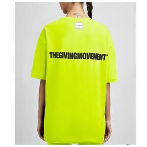 The Giving Movement Oversized Light Soft Skin100 Tee Size Small Fluro Yellow